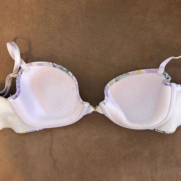 Victoria's Secret Women's Lined Demi Purple Floral Butterfly Bra Size 34C - Picture 5 of 7